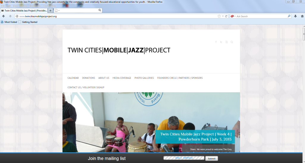 Our Twin Cities Mobile Jazz Project Website reached ONE MILLION WEBHITS in its first season!